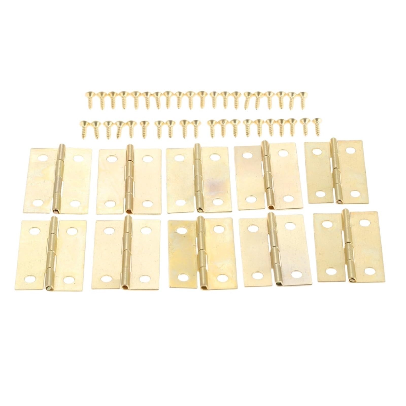 Huwoyg Gold 20Pcs Door Cabinet Hinges 4 Holes Jewelry Boxes Decorative Hinge Furniture Fittings With Screws For Gate(Gold)
