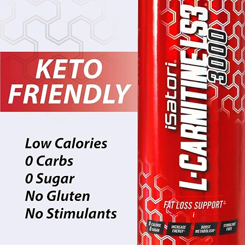 Miniatura 6 de iSatori Quemador de grasa líquido concentrado L-Carnitina LS3 y activador del metabolismo pérdida de grasa para salud y fitness pérdida de peso apta