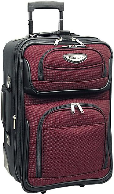 review Travel Select Unisex-Adult Amsterdam Expandable Rolling Upright Luggage, Burgundy, Carry-on 21-Inch