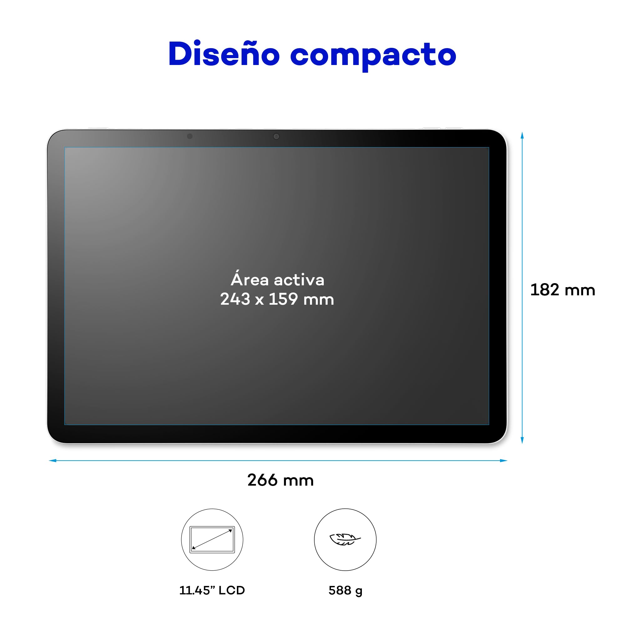 Wacom MovinkPad 11, Tableta Independiente Android 14, Incl. Pro Pen 3 | Tableta gráfica (sin PC), pantalla portátil nítida, sensación de lápiz sobre papel con cristal antirreflejo grabado y cámaras