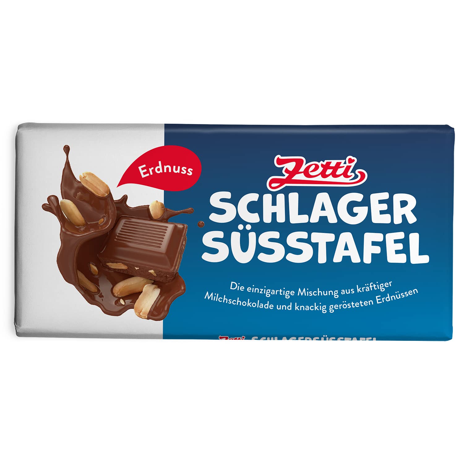 Zetti Schlager - Premium Schokolade mit gerösteten Erdnüssen – Knackige Schokolade mit Nüssen – Made in Germany 24 x 100g