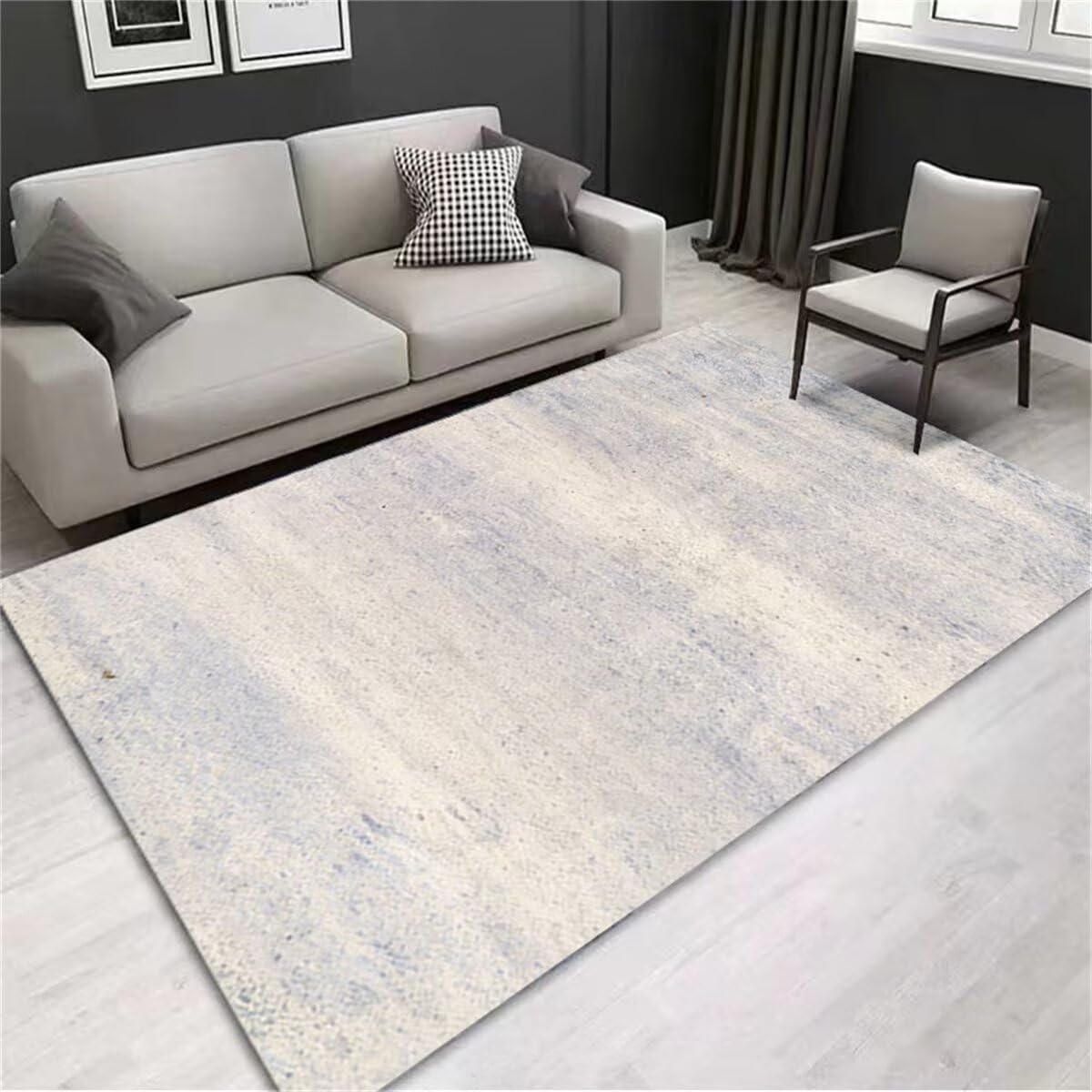 Tapis de salon gris 200X300CM grand tapis de chambre ado rectangulaire