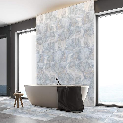 Miniatura 8 de Adhesivos de transferencia de azulejos de vinilo con efecto mármol, adhesivos autoadhesivos para decoración de baño Kithchen, geométrico metálico, 6
