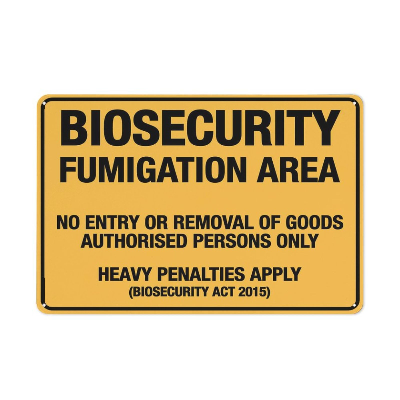 Biosecurity Area Fumigation Area Sign 12”X8” Metal Signs Aluminum Sign Pre-Drilled Holes For Easy Mounting Indoor Or Outdoor Use For Fence Door Or Gate