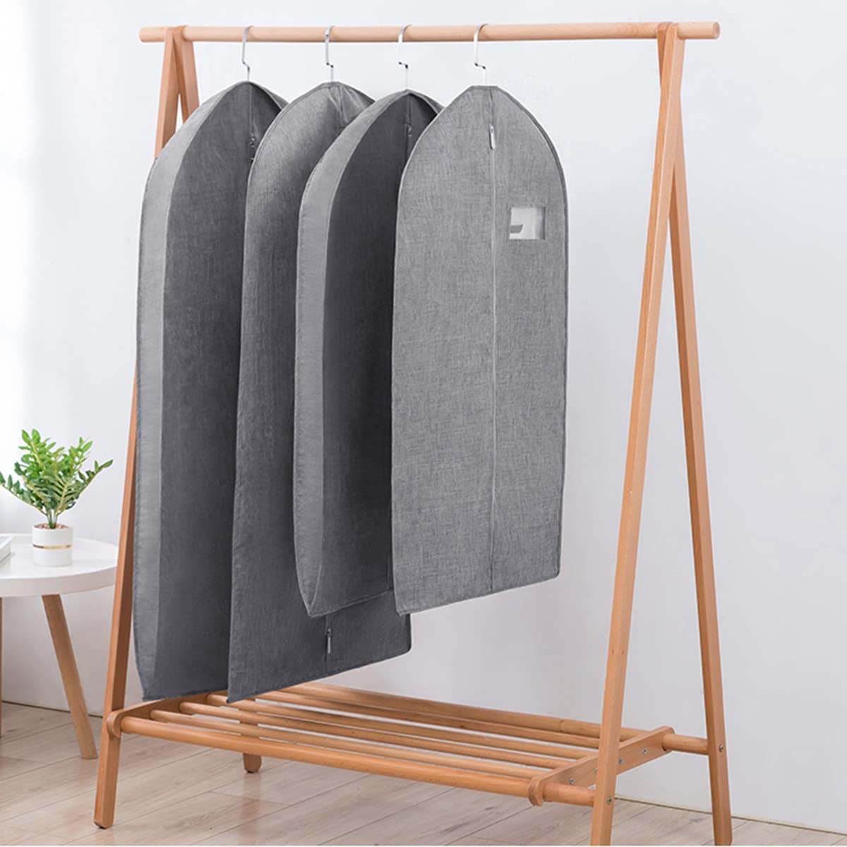 Kleidersäcke, Widen Anzugsäcke for Herren, atmungsaktive Kleidersäcke, Schrankaufbewahrung, Organizer-Abdeckungen mit Reißverschluss und transparentem Fenster, B-130×58cm(Large)