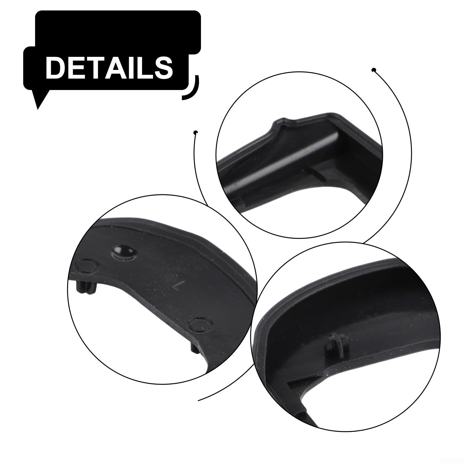 Feegow Par de juntas de goma para espejo exterior para – Clase A W169 Clase B W245, kit de sello de repuesto ABS negro compatible con OEM 1698100376 1698101376