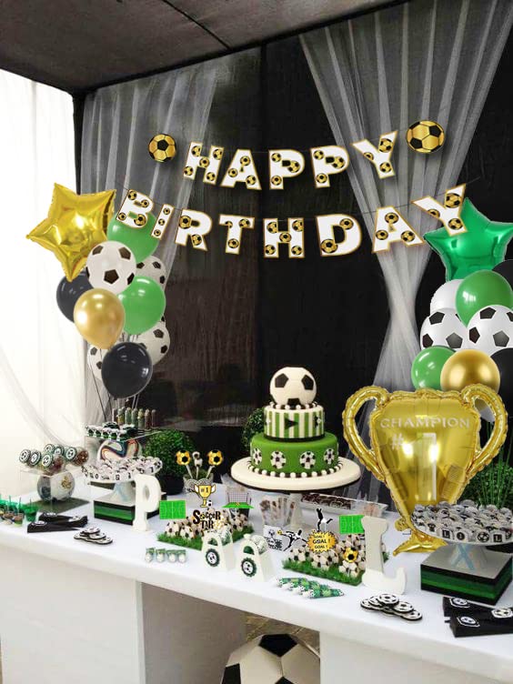 Fußball-Geburtstagsdekoration – Party-Set Mit Banner, 24 Ballons & Spiralen