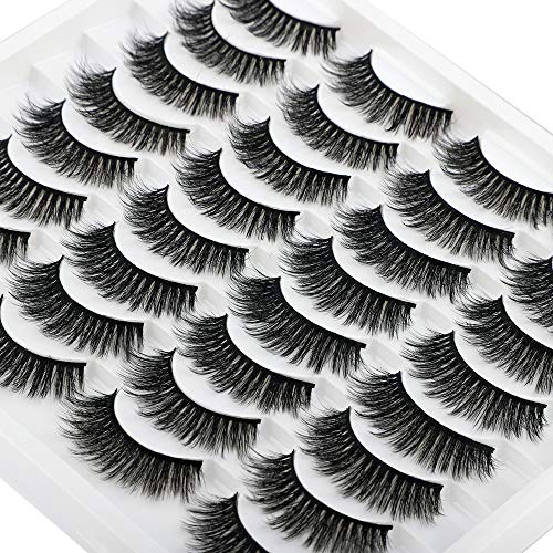 16 Pairs False Eyelashes FANXITON Dramatic Eyelashes Fluffy Long 3D Lashes Pack
