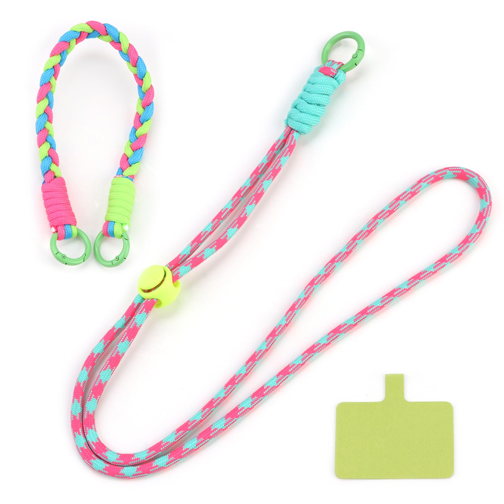 Set of 2 mobile phone necklaces and bracelets in pastel blue and pink for secure hold and stylish wear on neck and wrist, ideal for travel — view 7