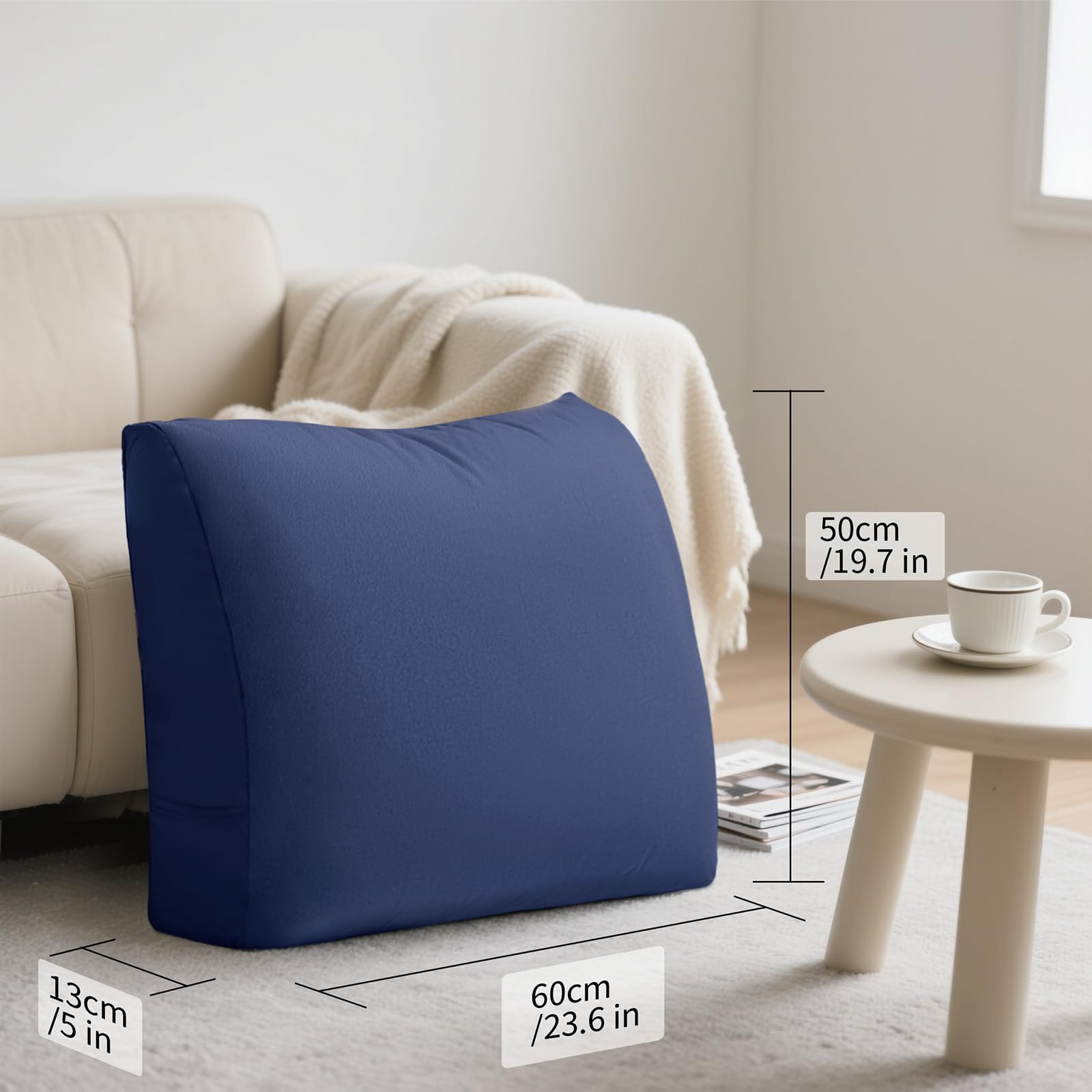 Almohada de Cuña Cojín de Apoyo Almohada de Respaldo para Cama, Almohadas de Lectura de Cuña para Apoyo de Espalda - Perfectas para Cama y Sofá Cómodo Cojín de Cama para Sentarse, Terciopelo