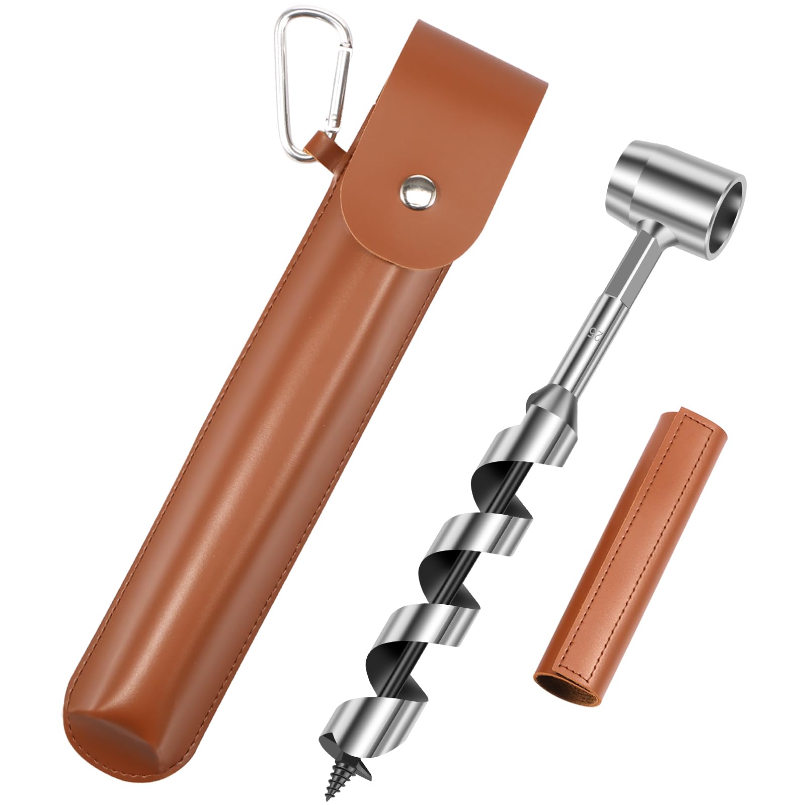 LYDODOKA Hand Auger Wood Drill, Portable Auger Drill Tools, Survival Gear Wrench, Scotch Eye Manual Hole Maker for Camping, Outdoor, Hiking and Woodworking (10 inch)