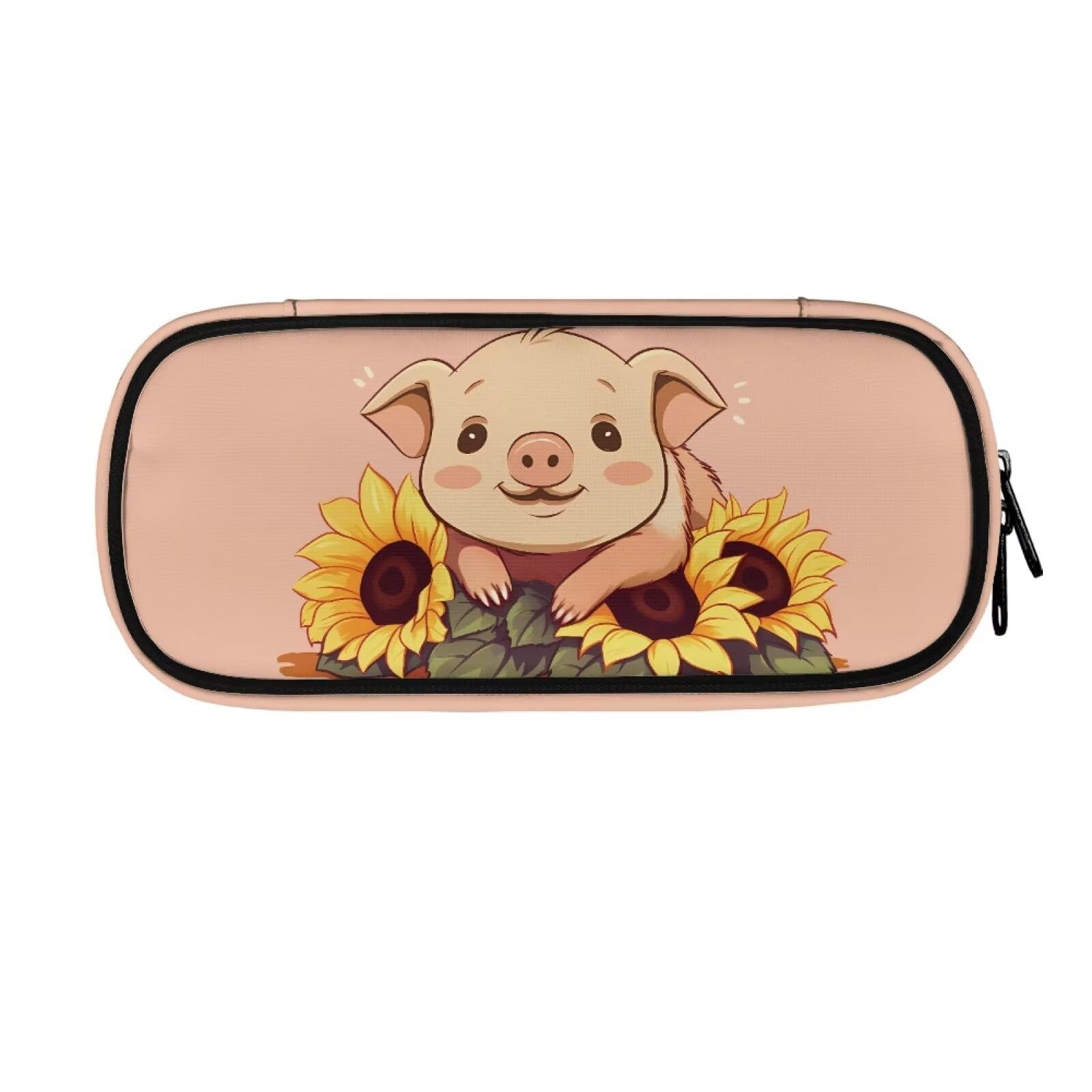 Howilath Pig Pencil Case for Kids Big Capacity Pencil Pen Case Office College School Storage Bag Pencil Pouch Holder Box Organizer for Girls — image 1