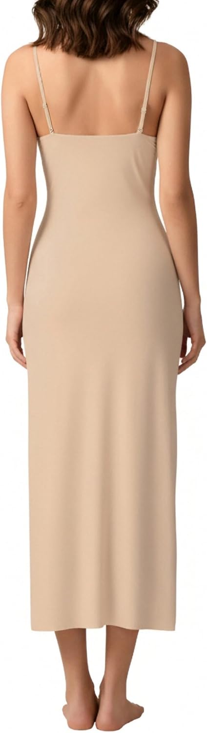 Women's Full Slips for Under Dresses Adjustable Spaghetti Straps Smooth Long Cami Dress - Image 5