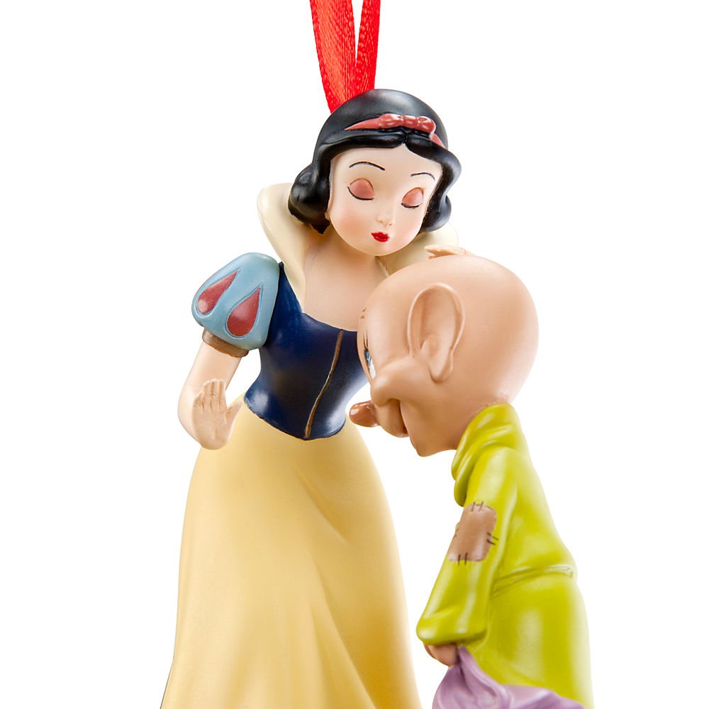 Figurine Blanche-Neige Embrassant Simplet - Porcelaine Biscuit Disney 1986