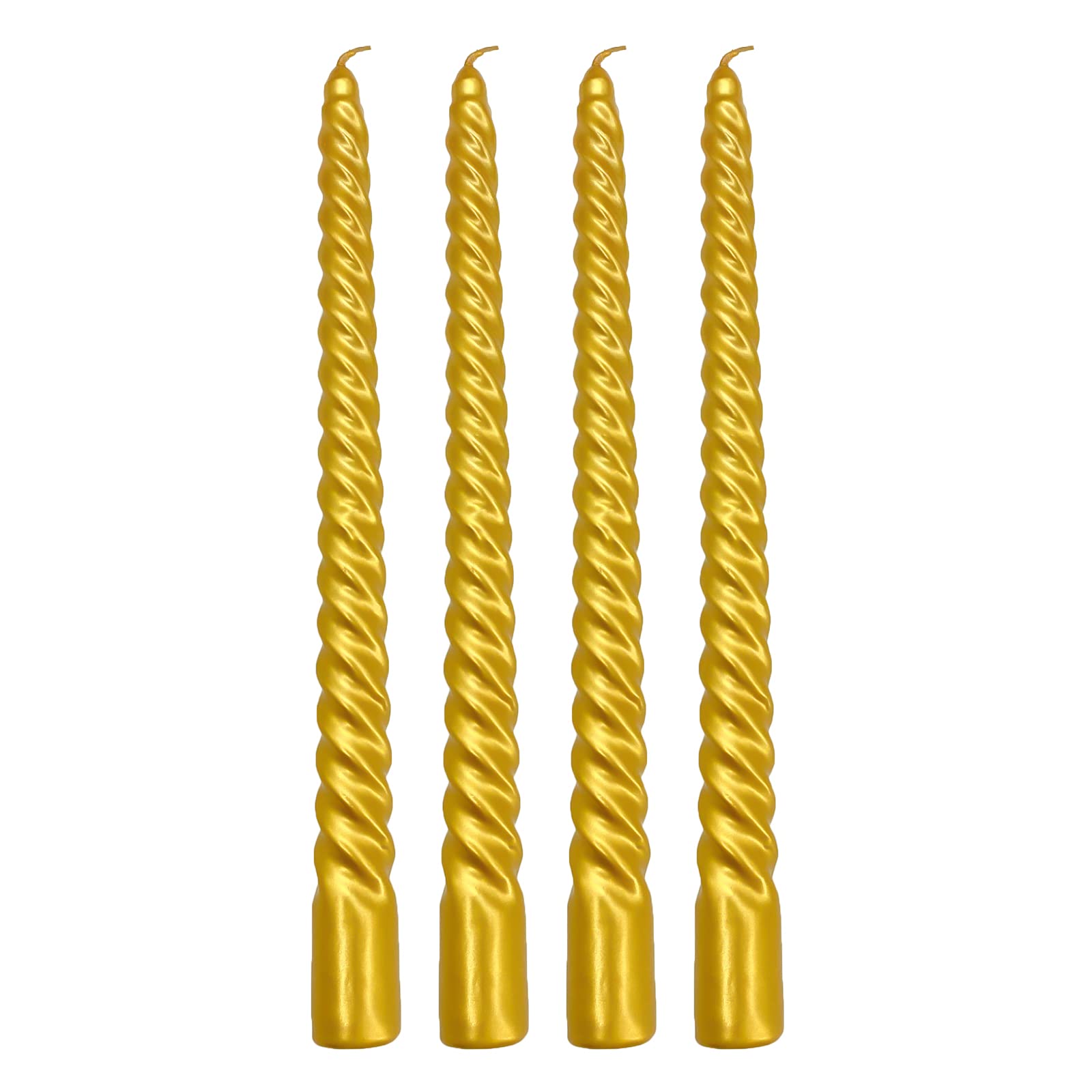 TBW Gold Twist Taper Candle, Spiral Taper Candle, Taper Twisted Dinner Dining Table Wedding Spiral Long Candles Wax