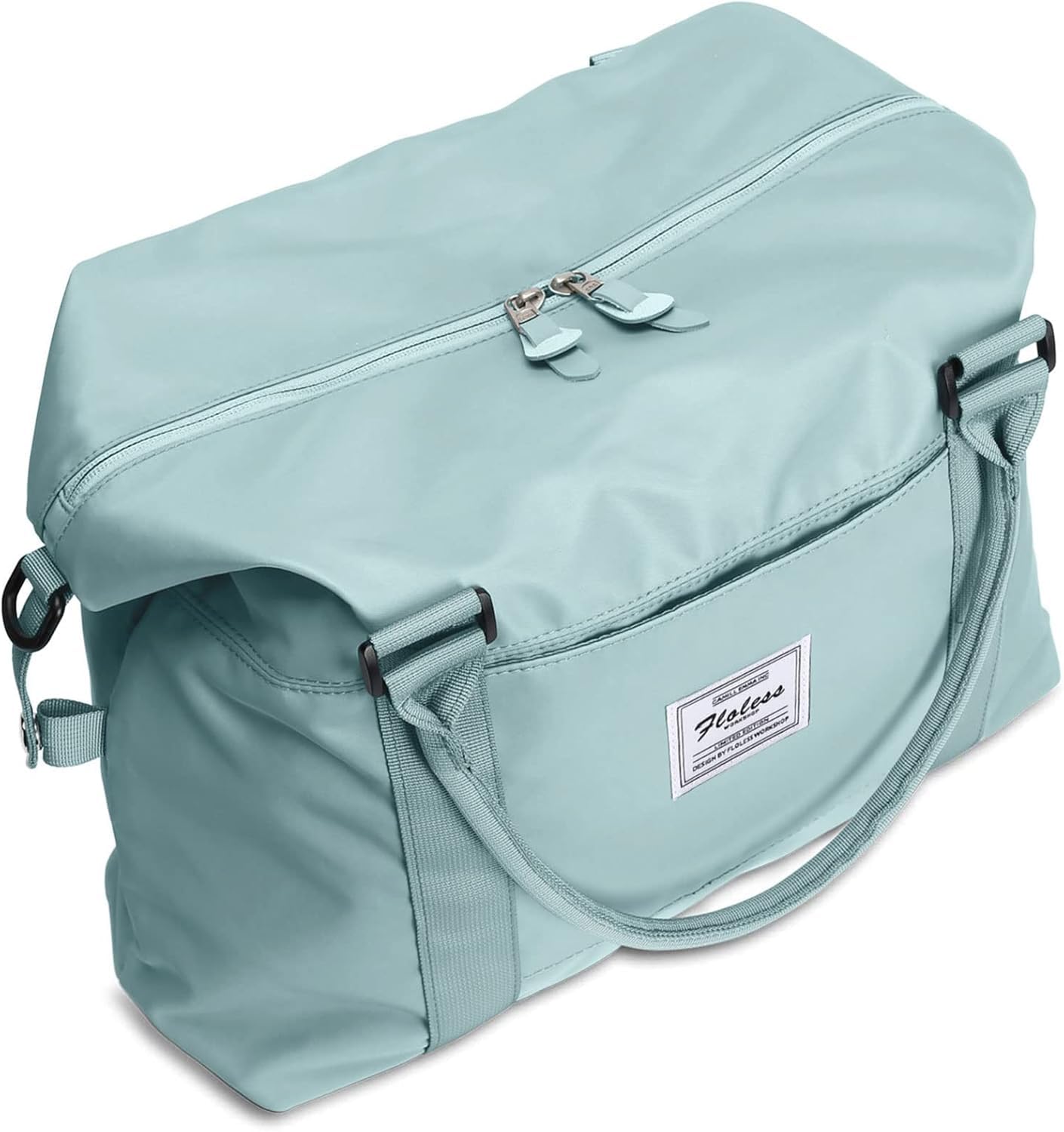 Duffel Bag, Light Blue Nylon, 60L, Water-Resistant, Adjustable Strap, Overnight Travel, Workout, Sports Activities, Fits 15.6 Inch Laptop