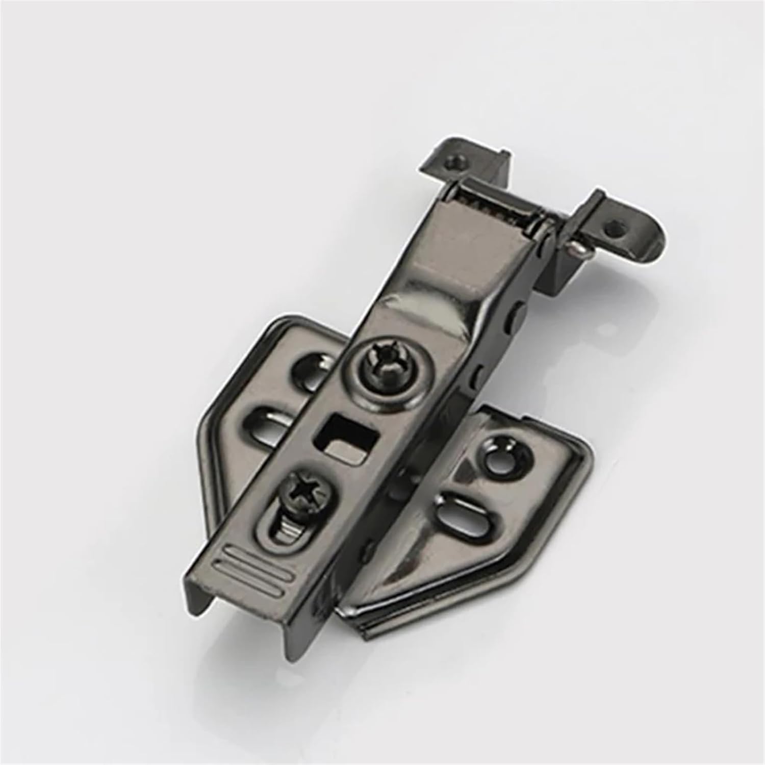 1Pcs Aluminum Frame Door Hinge Hydraulic Damping Glass Door Hinge Mute Buffer Hinge for Wine Cabinet Cupboard Wardrobe Bookcase(Gun Black-Big)