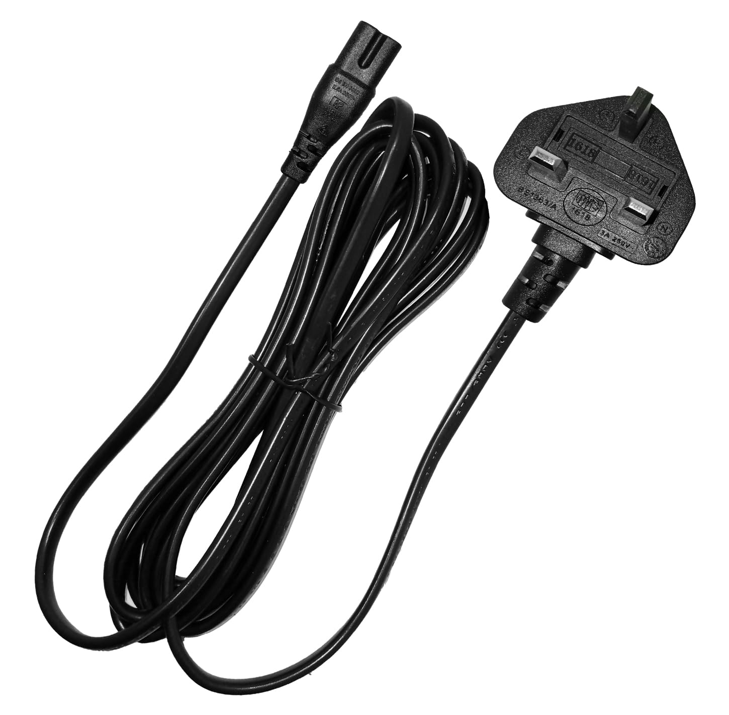 BabzTech 2 Metre 2 Pin Mains Power Lead Fig Figure 8 Cable Compatible With PS4 PS5 Samsung Toshiba Panasonic JVC Philips LG Sharp Sony TV Canon Pixma