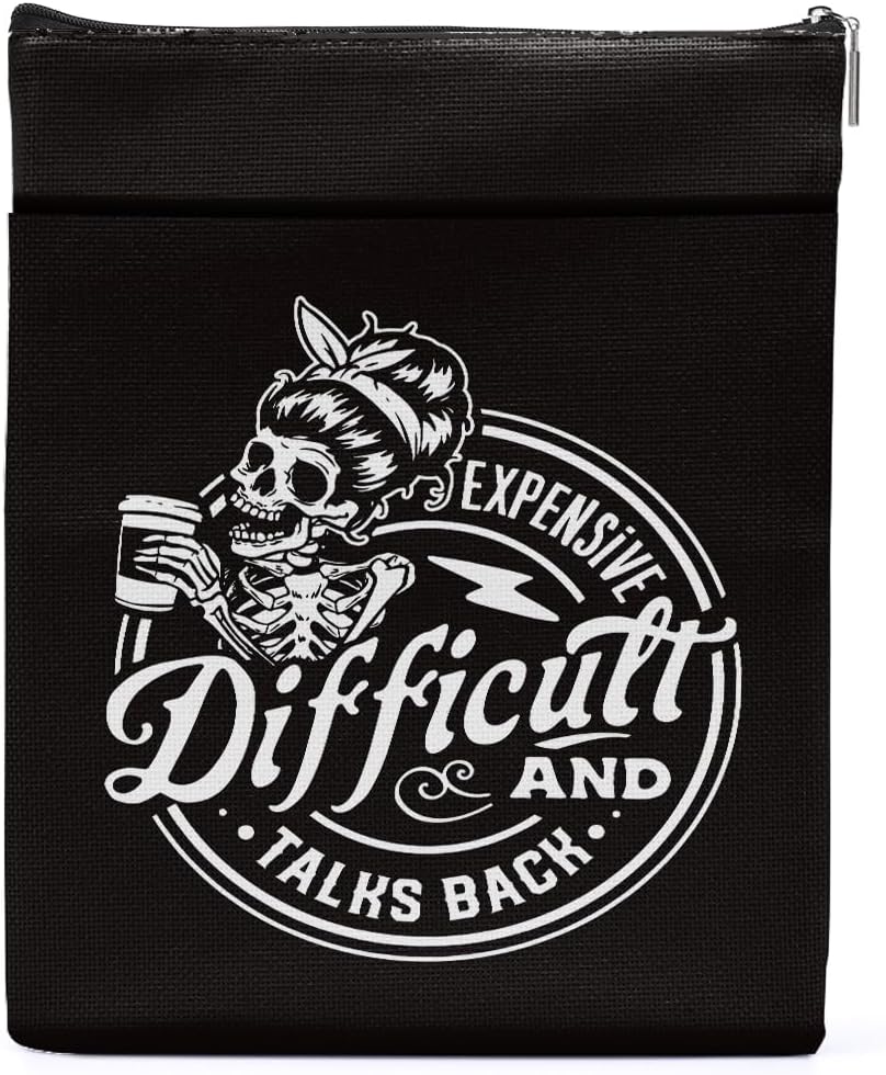 Funny Gifts Skull Book Sleeve Sarcastic Skeleton Book Cover Book Lovers Gifts Book Club Gifts Bookish Gifts Book Protector Book Gifts for Readers Women Bestie Halloween Stuff Christmas Birthday Gifts