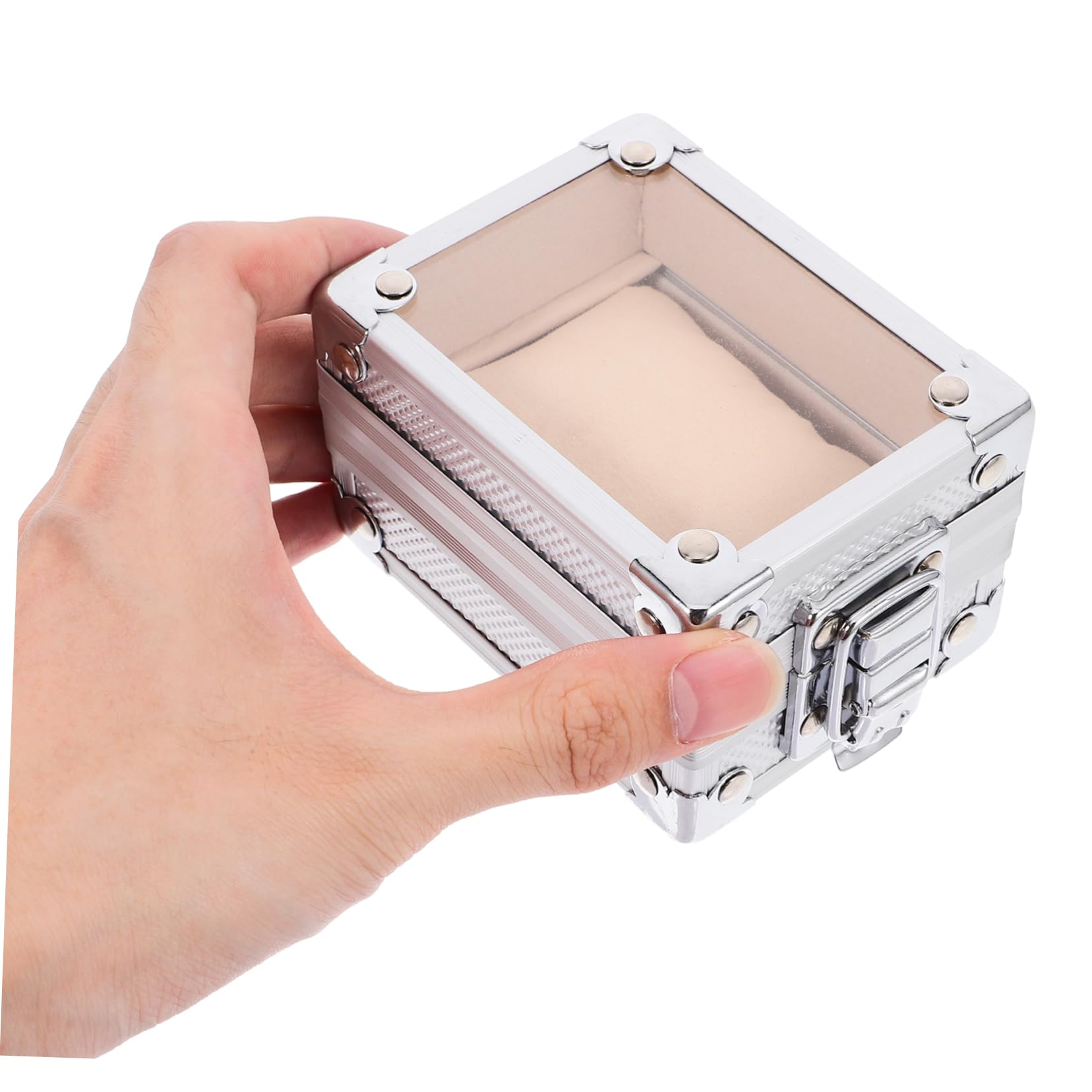 ULTECHNOVO Étui à Montre Aluminium avec Serrure Boîte De Rangement pour Montre Individuelle Remontoir Compact pour Accessoires