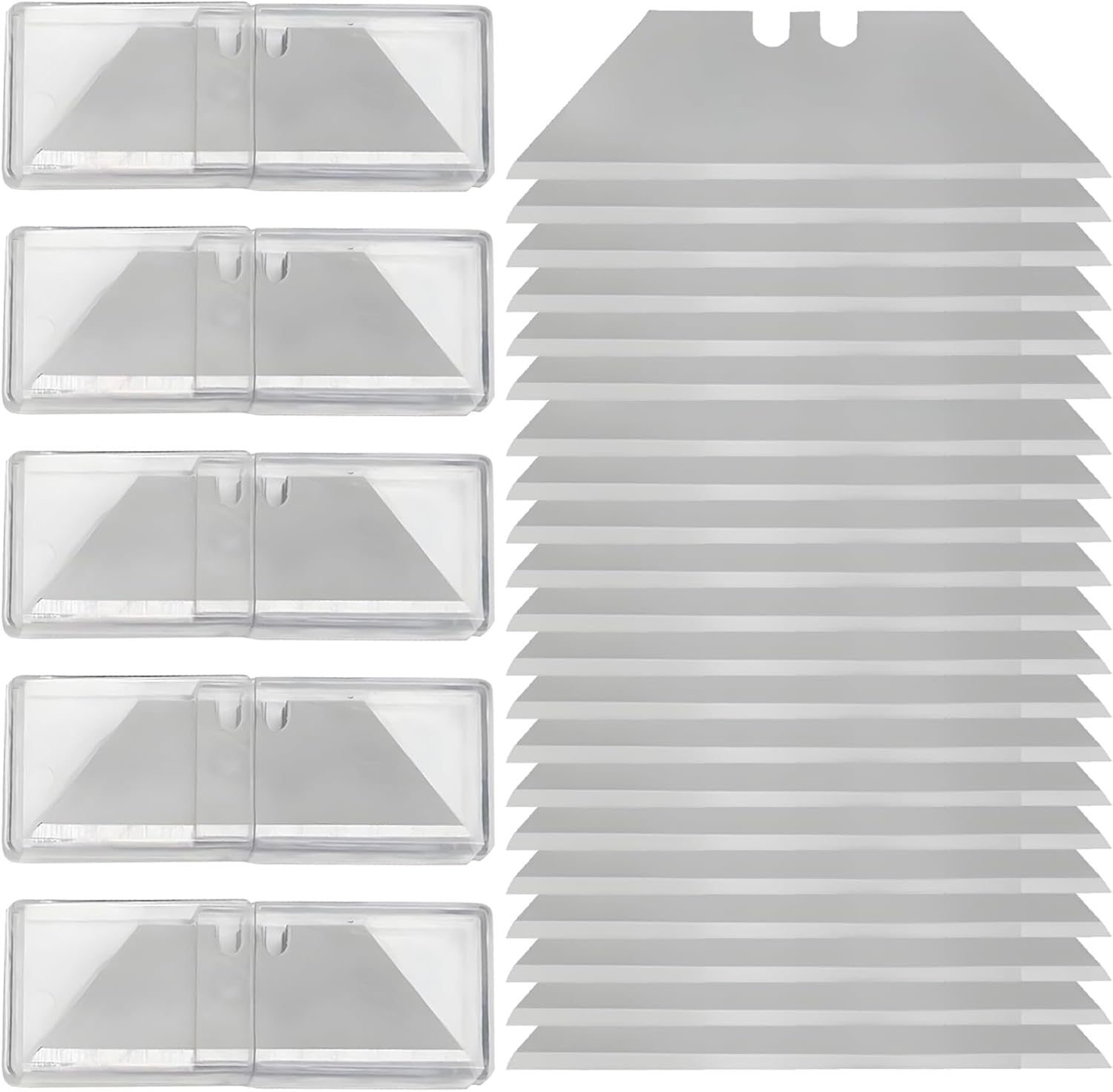 Bonsicoky 50 Pack SK5 Steel Utility Knife Blades - Sharp, Durable Replacement for Box Cutters & Standard Knives