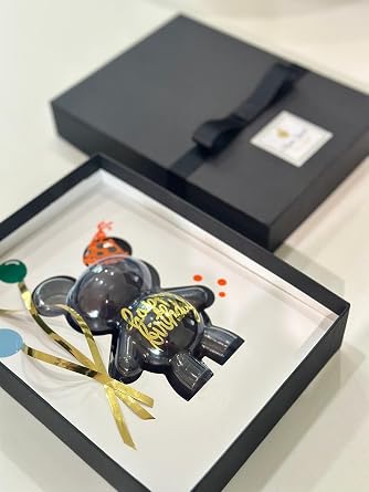 Happy Birthday - Happy Birthday Gift Box, Belgian Chocolate Bonbon with Prefered Cream Filling - Birthday Gift Baskets by Misses Sweet Full Size, Belgian Dark Chocolate Bonbon with Dulce de Leche Caramel Cream Filling