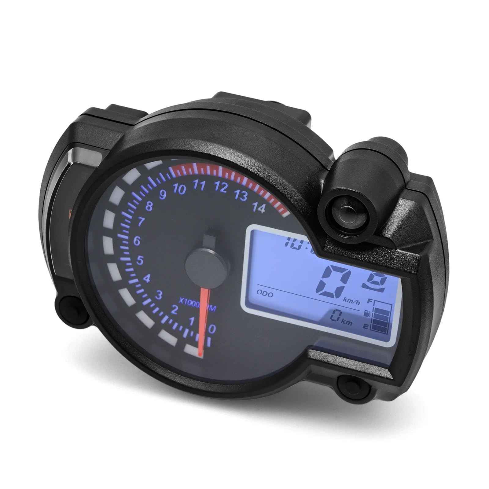 Velocímetro Digital para de alarma | Medidor de tablero de motocicleta de 12 V, odómetro digital de 7 colores, tacómetro con lámpara de alarma
