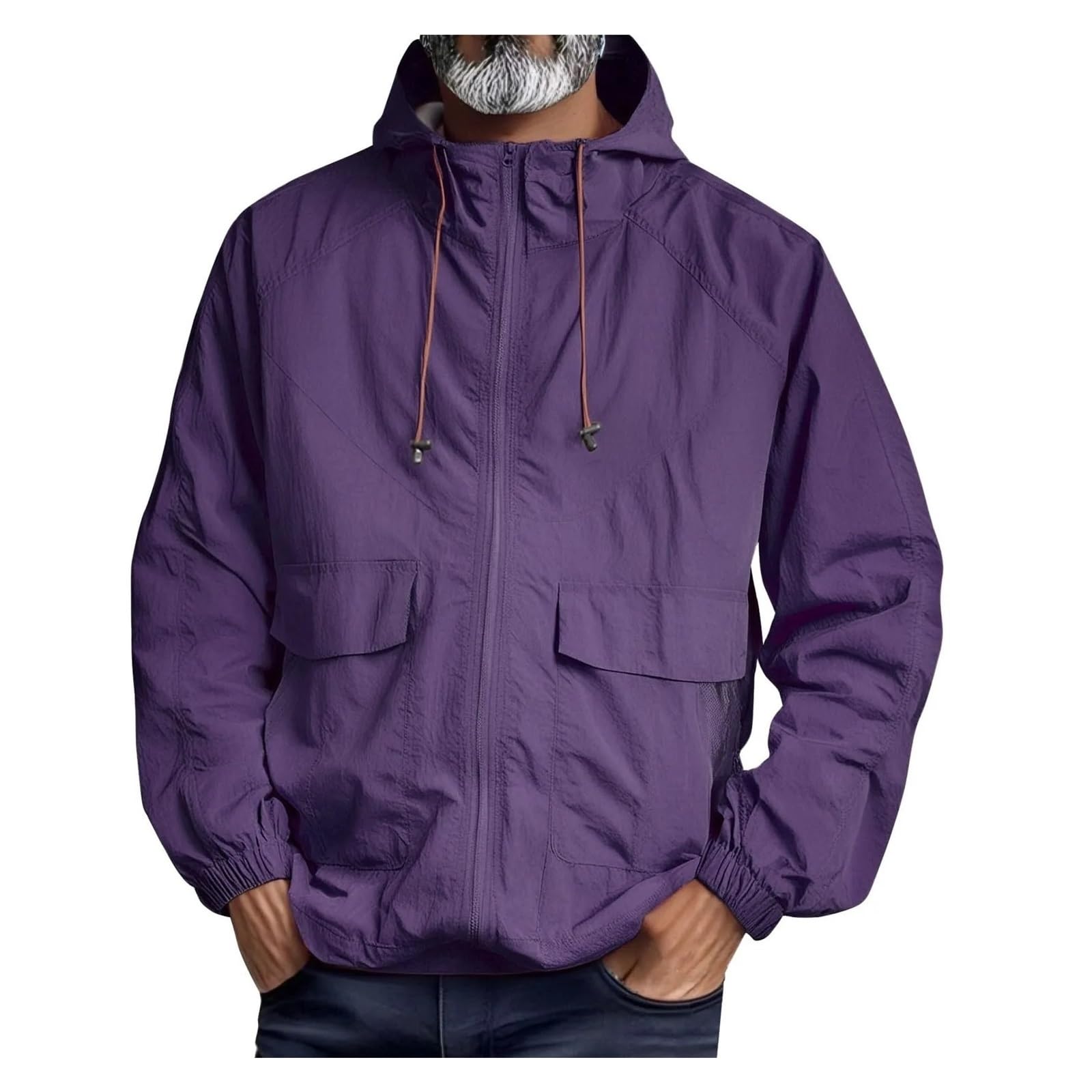 Chaqueta ligera, transpirable y, impermeable, for exteriores, con protección solar UV, de secado rápido, capucha suave Para Hombre