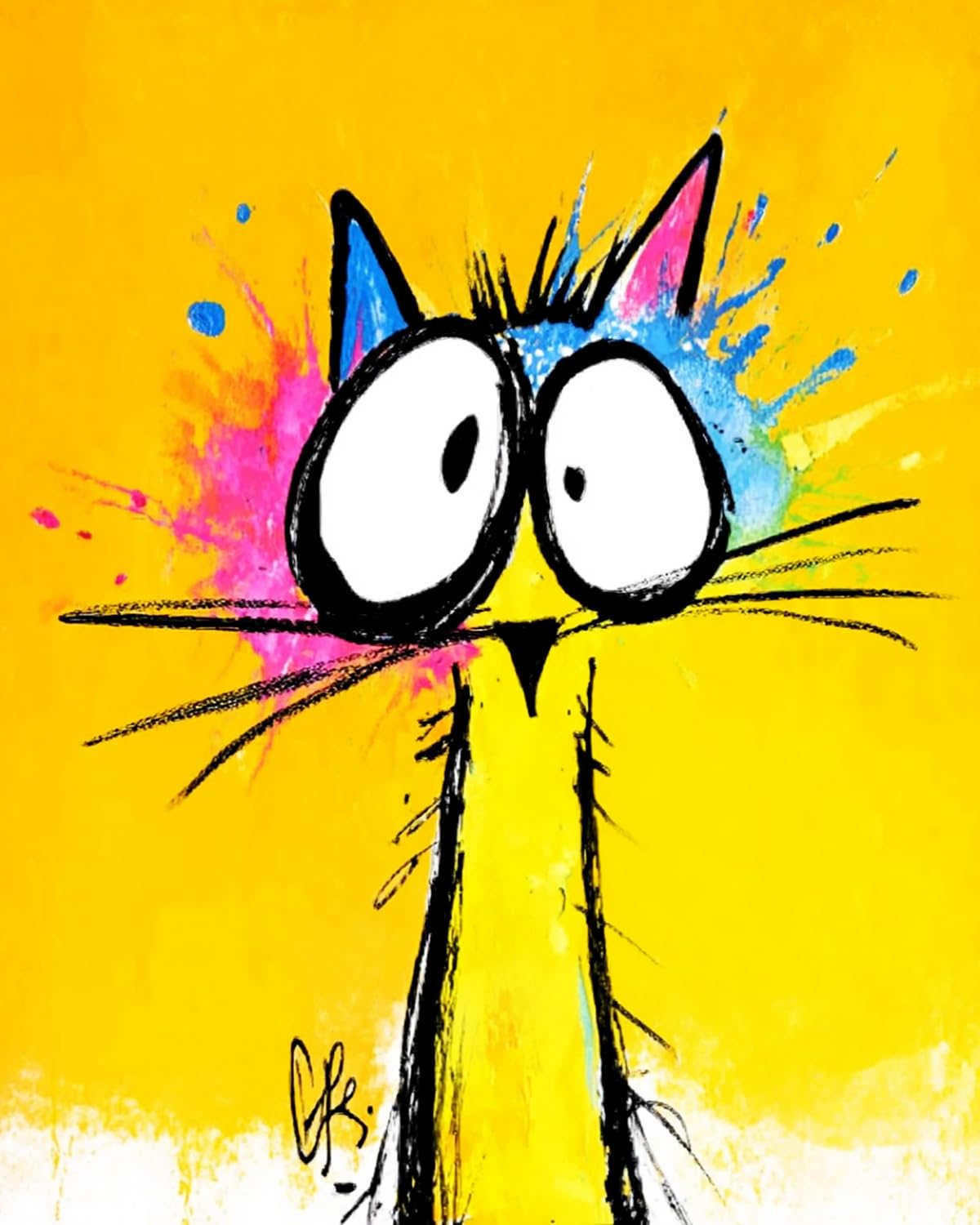 Liubaishi Multicolour Paint By Numbers For Adults, Colourful Cat, 16X20 Inch Acrylic Canvas Painting Kit