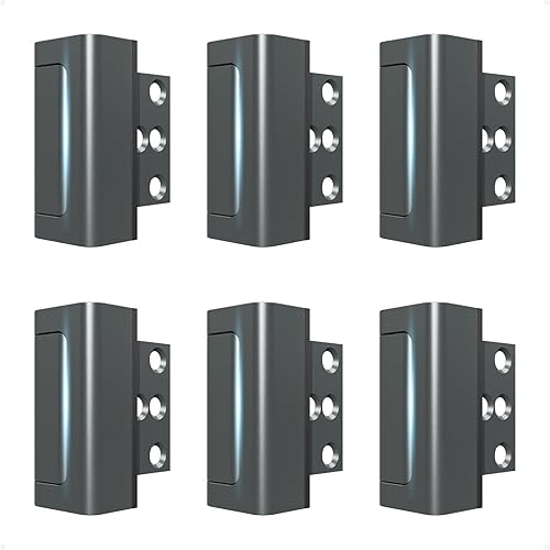 Miniatura 24 de Paquete de 3 cerraduras de refuerzo de puerta de seguridad para el hogar, a prueba de niños, cierre de seguridad para puerta interior, añade alta