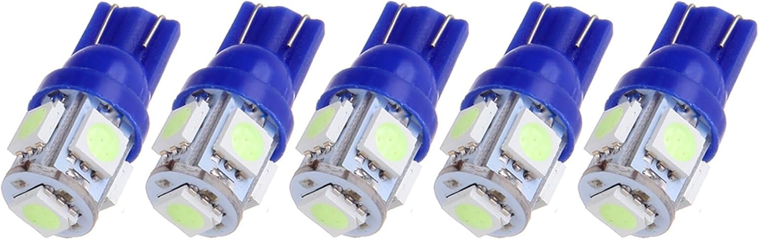 cciyu 5 Pack T10 168 194 wedge 5-5050-SMD Ice Blue LED Bulbs Replacement fit for Cab Marker Light lamps combo 1999-2012 For Ford F250 Super Duty F350 Super Duty F450 Super Duty F550 Super Duty