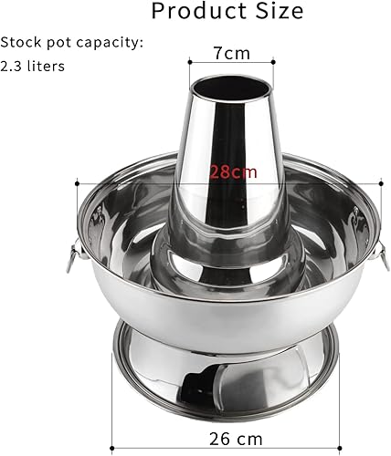 Miniatura 7 de SANQIAHOME Olla caliente de carbón chino, estufa de picnic, 2.3 litros