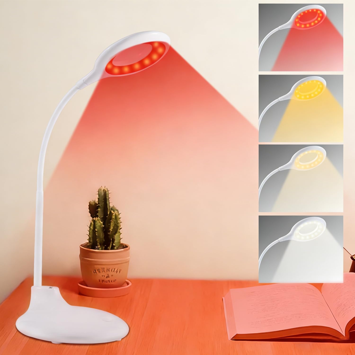 630nm Red Neck Reading Light – Rechargeable LED Book Lamp With