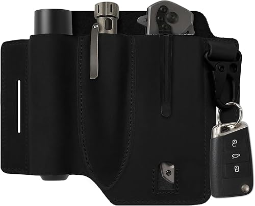 Vista 14 de Leatherman Multitool - Bolsa EDC para hombre, funda multiherramienta para cinturón, funda de cuero, bolsa de herramientas para linterna, regalos