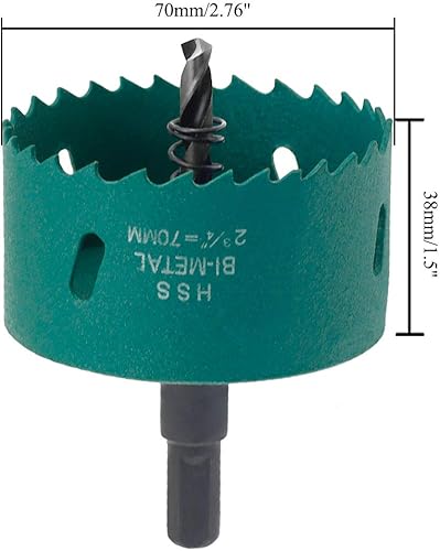 Miniatura 2 de Sierra de agujero de 2 34 pulgadas2.756 in, herramientas de sierra de agujero BI-metal, cortador de agujeros, corte suave y rápido para tableros de