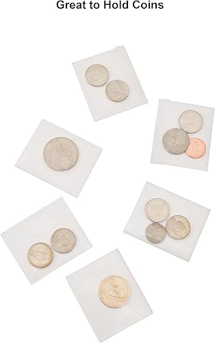 Miniatura 3 de Pequeñas fundas de bolsillo de plástico transparente para monedas, protector de joyas, bolsa de almacenamiento de sellos de joyería, 100 unidades