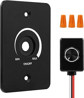 VIPMOON DC12V Dimmer Switch Metal Aluminum PWM LED Dimmer Switch for Campervan/Motorhome/Car/ Boats/Truck/Trailer/Caravans, No Noise and No Flicker Dimmable LED Single color Strip Light Rotary Knob