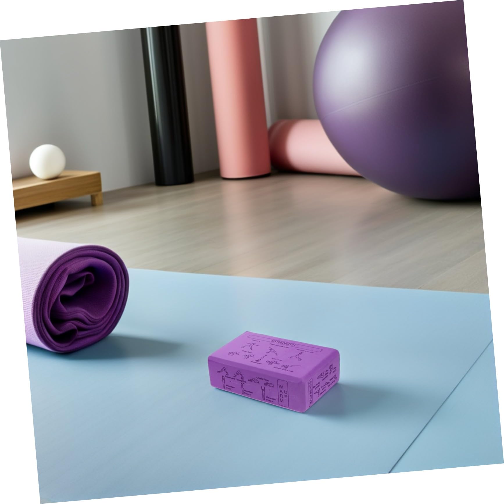 TOYANDONA Bloques de Yoga de Eva Alta Densidad Antideslizantes con Guías Impresas para Principiantes y Niños, Ideales para Entrenamiento de Equilibrio y Estiramiento