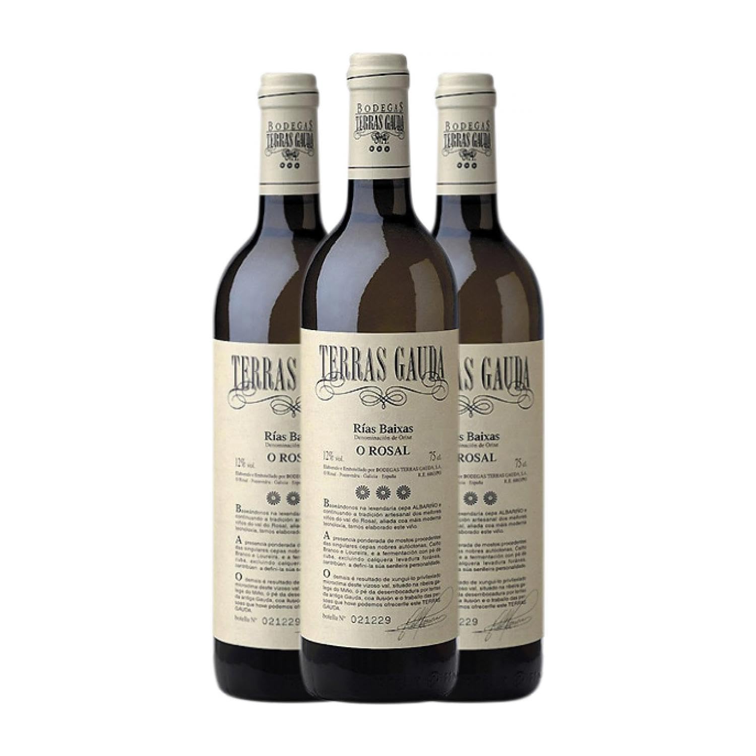 Terras Gauda o'Rosal Blanco Albariño Rías Baixas 75 cl Vino blanco (Caja de 3 Botellas de 75 cl)