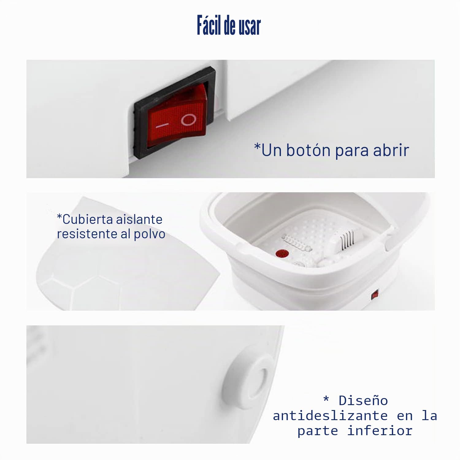 TopHomer Masajeador de Pies Plegable, Baño de Pies Eléctrica 500W, Hidromasaje de Pies con Calefacción + Burbujas + 4 Rodillos de Masaje + Vibración, Pedicura de Pies para Relajar los Pies Cansados