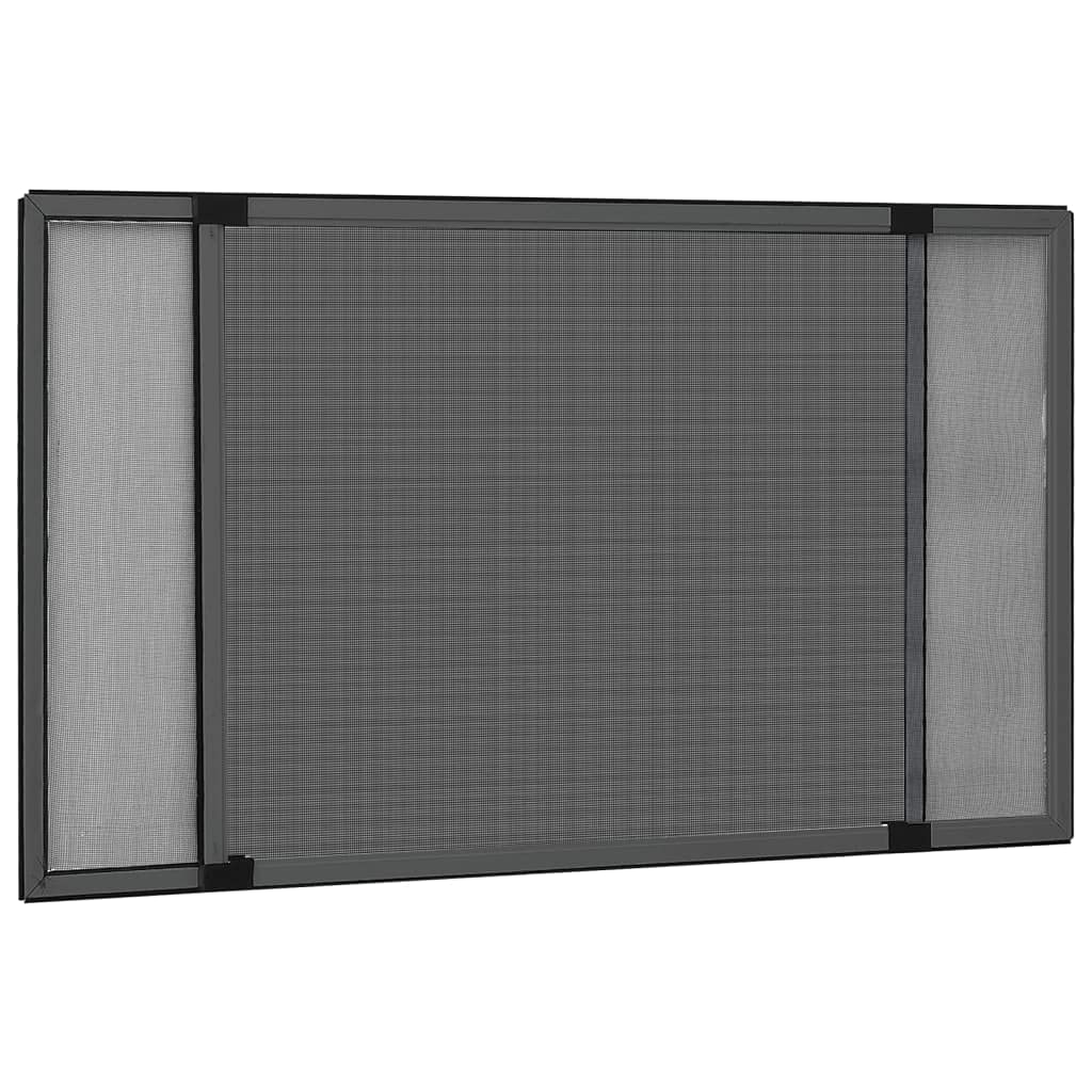 vidaXL Moustiquaire Extensible pour Fenêtres Filet Anti-insectes contre Mouches Guêpes Abeilles Moustiques Maison Anthracite (100-193)x75cm