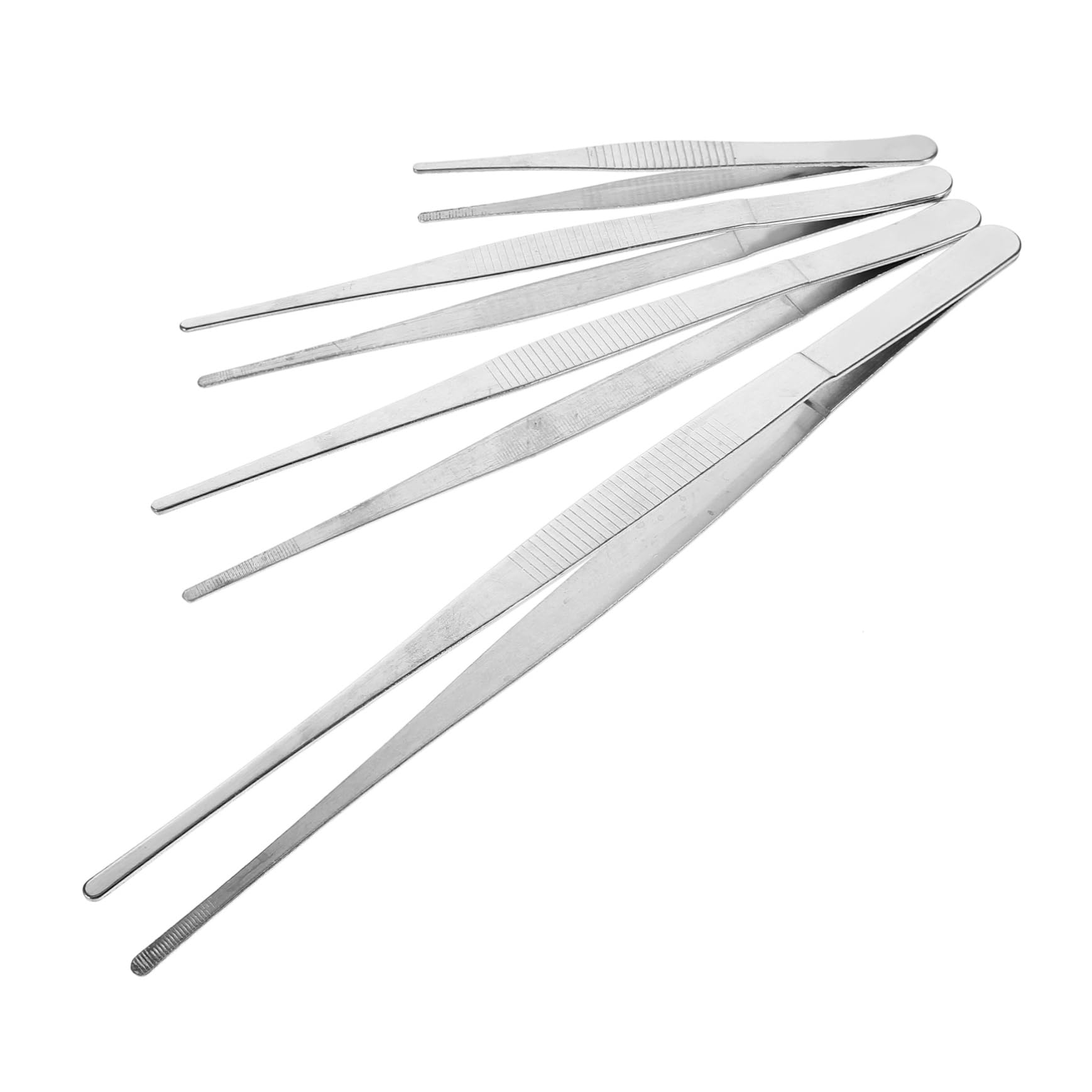 MERRYHAPY 4pcs Stainless Steel Tweezers for Aquarium Garden Long Tweezers Fine Tips Portable Bonsai Plant Care Tool