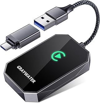GRAYWATER Wireless CarPlay Adapter,Convert OEM Wired to Wireless Car Play Dongle Fit for Cars 2015+ & for Apple iPhone iOS 10+,Innovative Seamless Control Plug & Play（Space Silver）