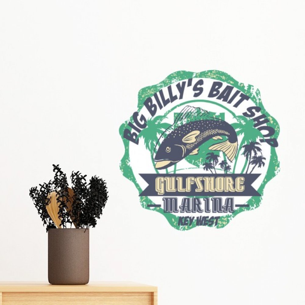 Poisson tropical de noix de coco amovible wall sticker pour papier peint