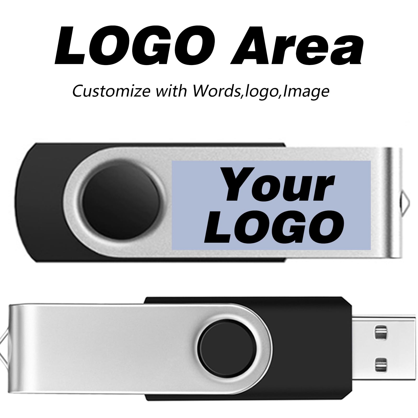 FEBNISCTE 200 Pack 8GB Flash Drive - Customized Your Logo USB 2.0 Thumb Drive Memory Stick - 200 PCS