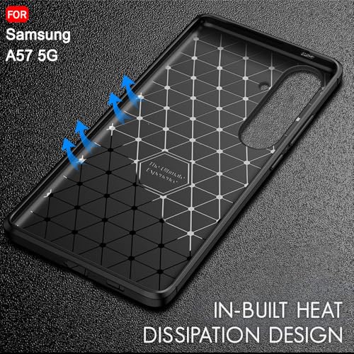 Image of TheGiftKart Rugged Carbon Fibre Armor Back Cover Case for Samsung Galaxy A57 5G | Shockproof & Protective | Stunning Minimalist Design Back Case Cover for Samsung Galaxy A57 5G (TPU, Black)