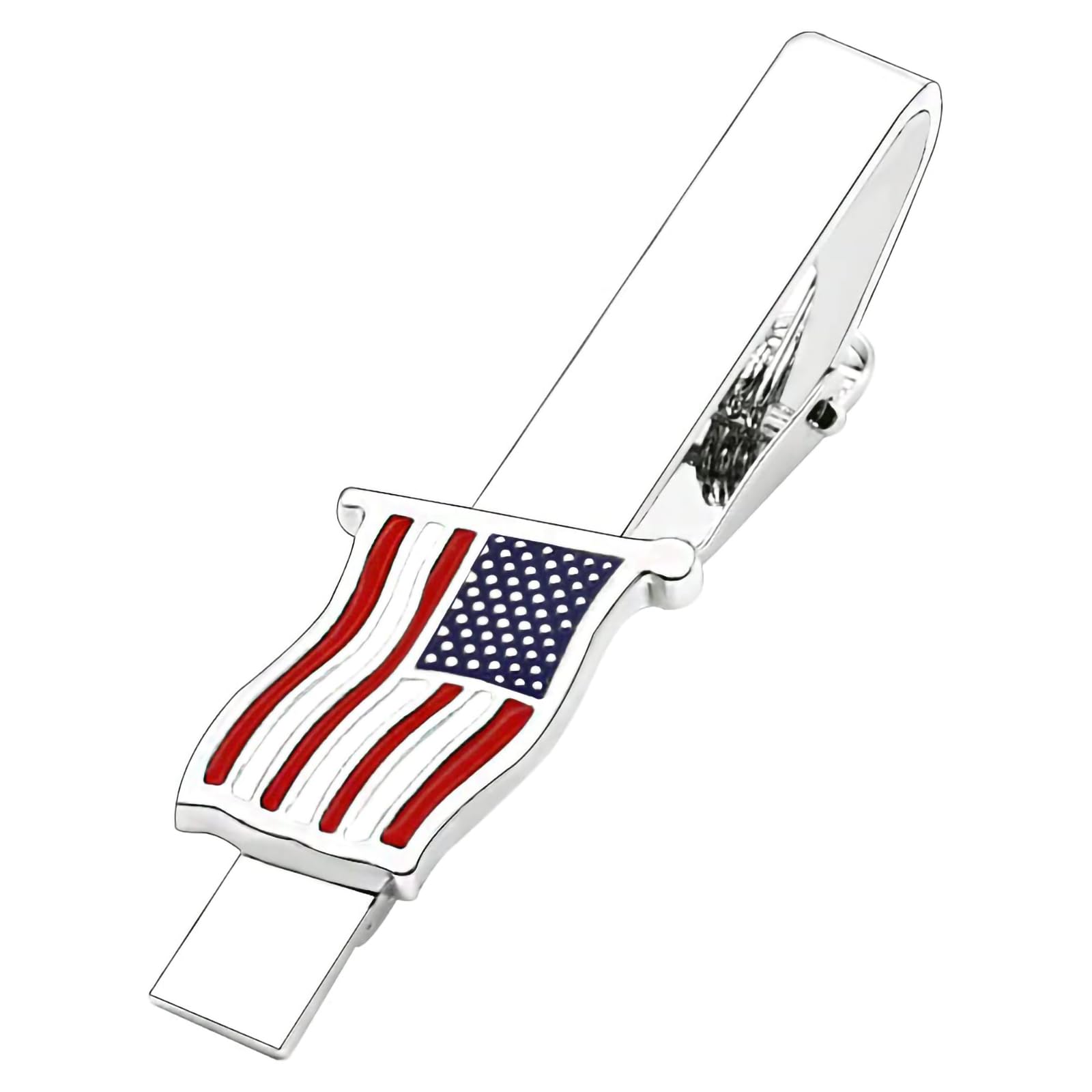 US Flag Tie Clip Clothing Accessories for Weddings, Business Meetings, Officers, Government Departments, Pilots, Soldiers, and Military Friends American Flag Tie Clip (Rectangles Gold)
