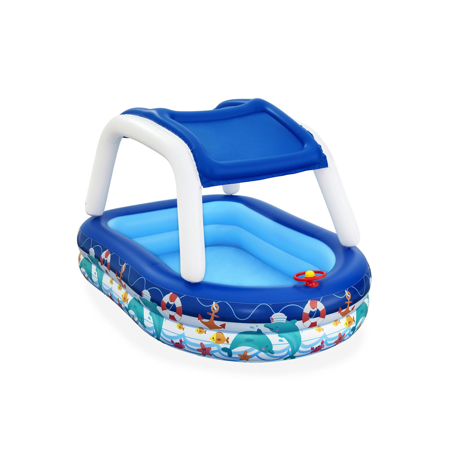 Bestway Family Pool, Sea Captain Kids Pool, Fast Inflation, Ages 3+, 213 cm x W 155cm x H 132cm