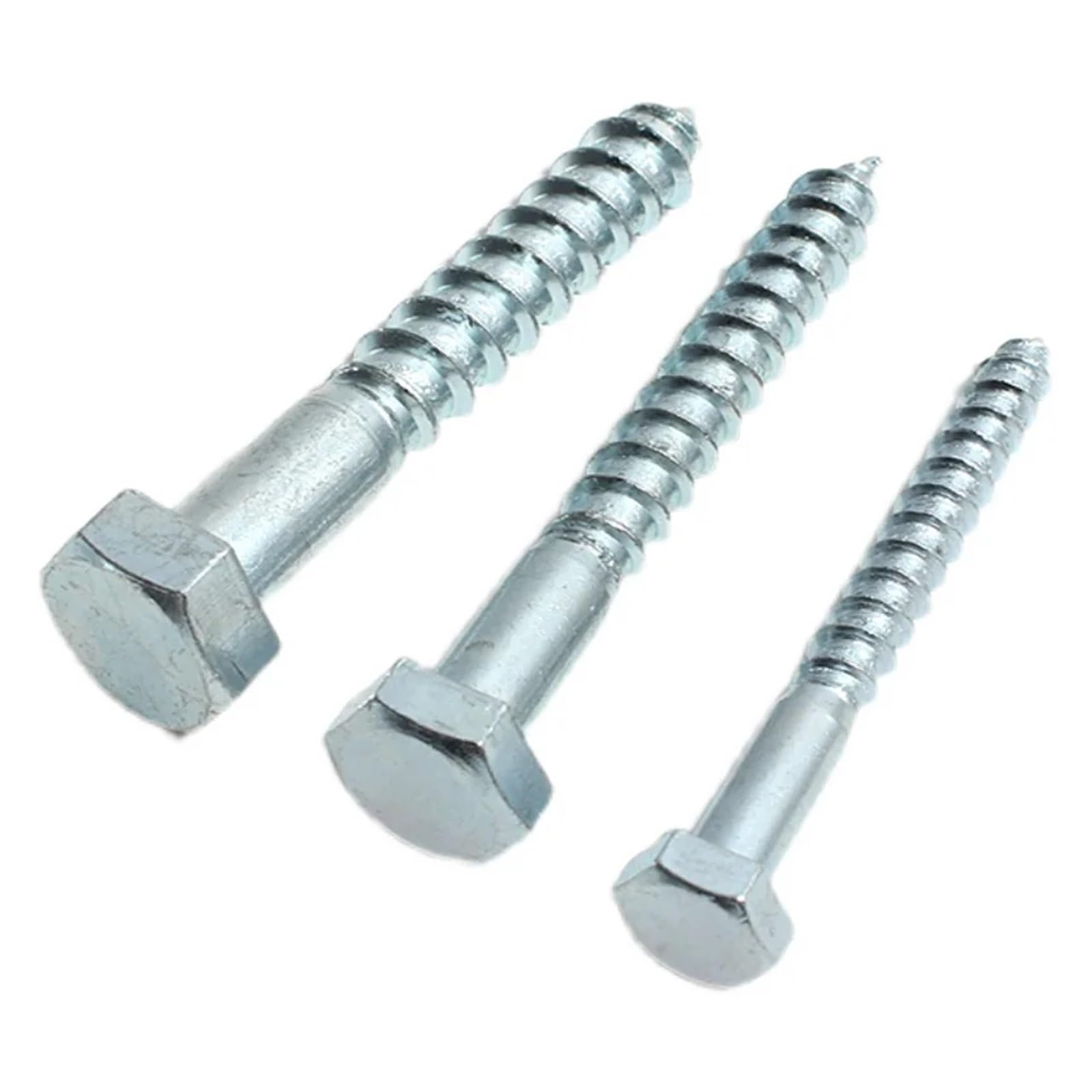 Tornillos Tornillos autorroscantes Tornillo de ace Tornillos autorroscantes hexagonales externos galvanizados en blanco M10 M12 Tornillo for madera de acero al carbono de diente completo y medio dient