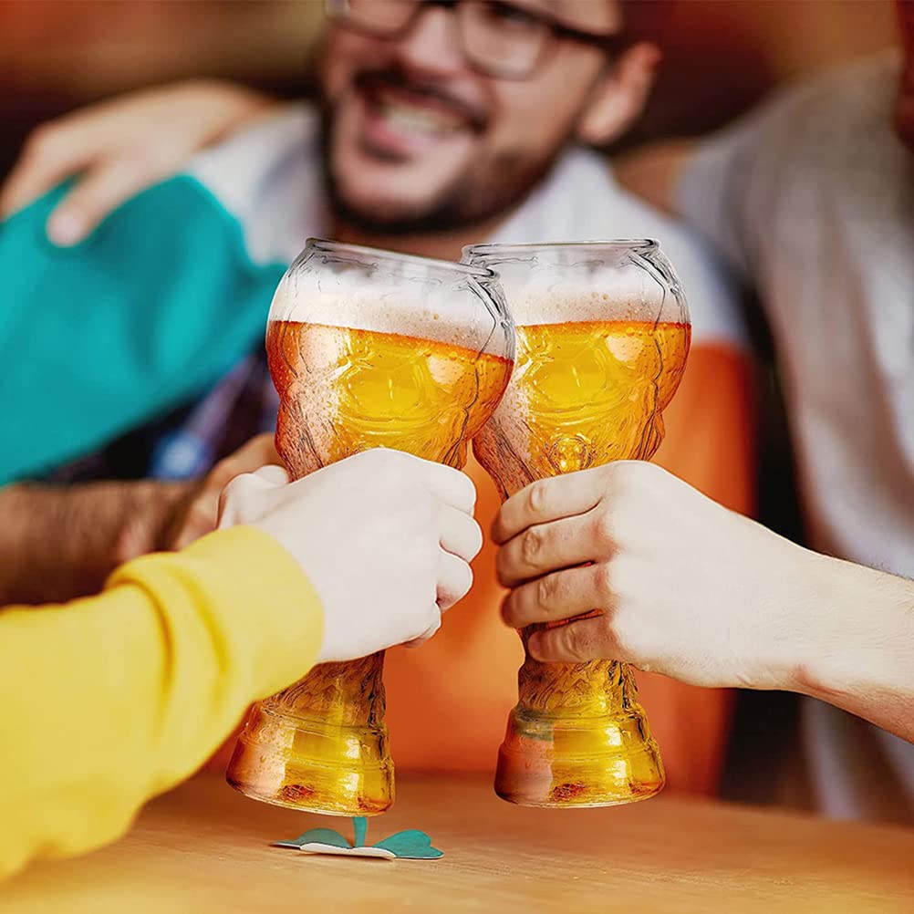 2022 World Cup szklanka do piwa-kreatywna piłka nożna Hercules kufle do piwa spersonalizowane-kryształowe szklanki do pucharu świata, domowe artykuły do ​​piwa Party Bar (600ML)
